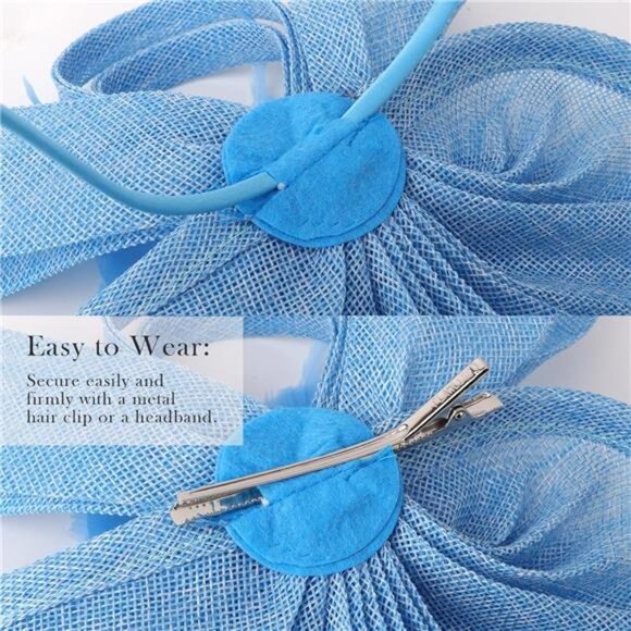 Women Fascinator Hats Tea Party Hat Vintage Pillbox Hat Headband - Picture 7 of 8